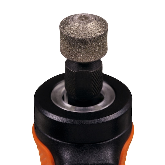 BLACKDECKER rotary tool with grinding stone attachment, front angle, SKU BCRT8K35.