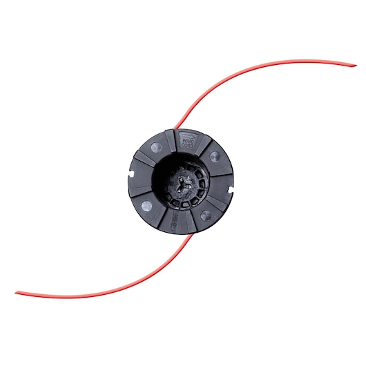 BLACKDECKER GST33 trimmer spool with red line, front angle on white background