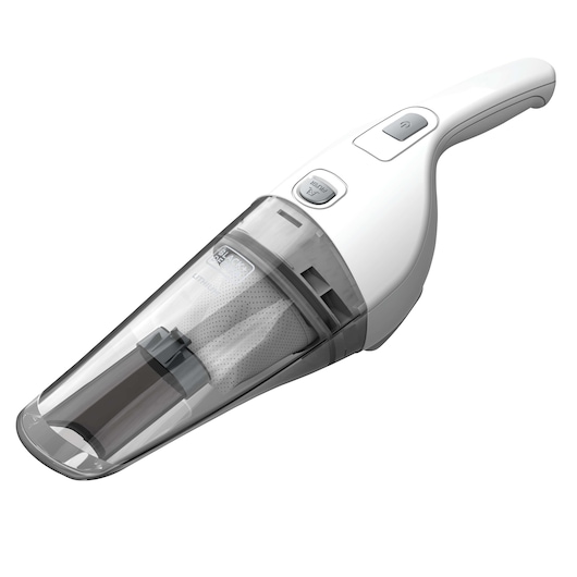 BLACKDECKER HNV220V12 white handheld vacuum cleaner front angle on white background.