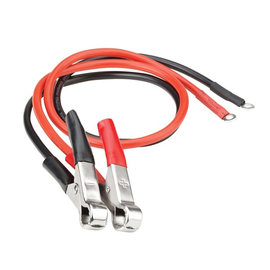 BLACKDECKER PI400LA red and black jumper cables with clamps, top view on white background, automotive accessory.